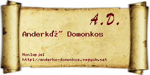 Anderkó Domonkos névjegykártya